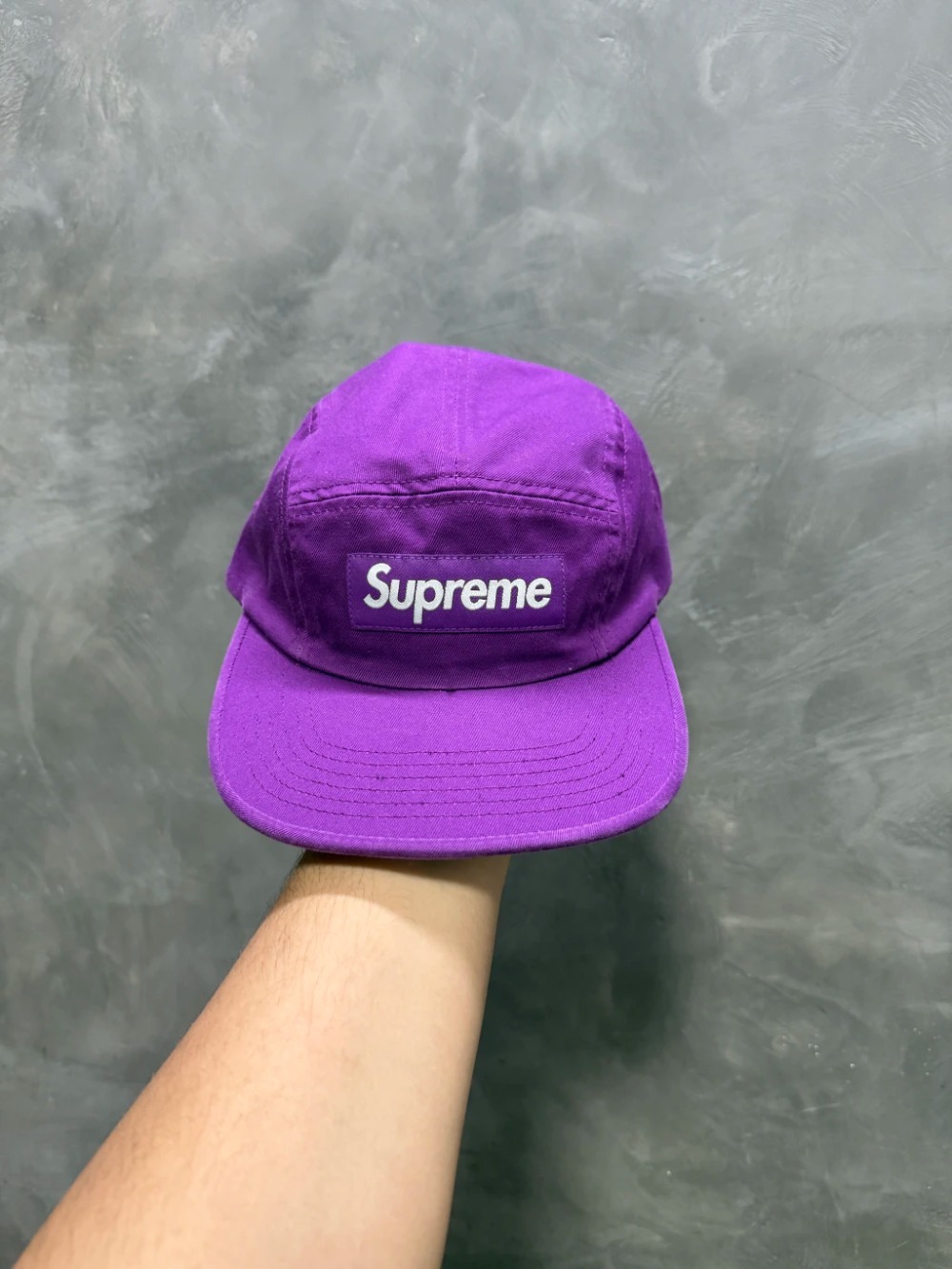 Boné Supreme Washed Chino Twill Camp Cap Light Purple SS21 — Único, Novo
