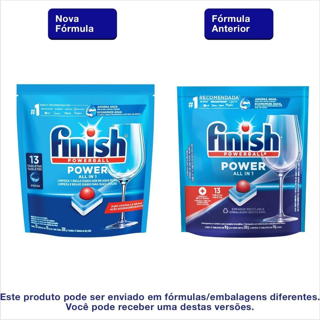 Foto 2 de Kit com 2 Finish Lava Louças em Tablete 13 unidades Cada