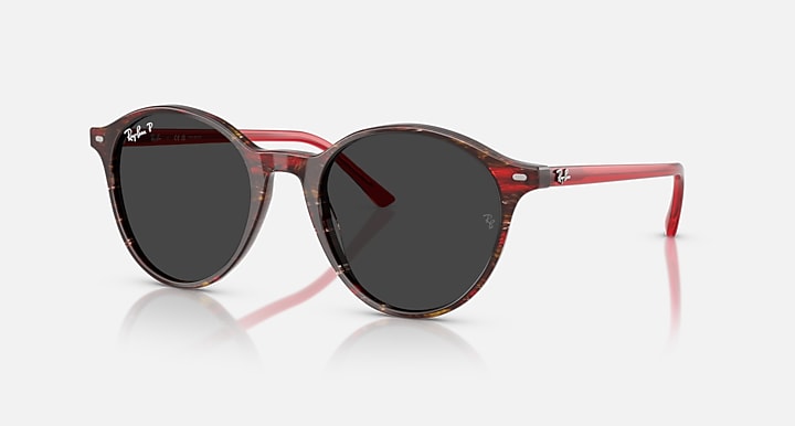 Ray-Ban Óculos De Sol Rb2230 Polarizado - Quadro Vermelho Transparente Lente Preto 53-21