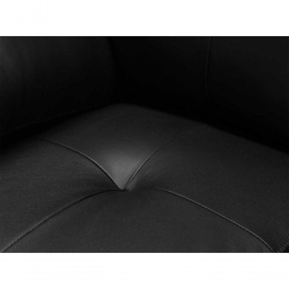 Foto 3 de Conjunto Sofá De Couro Marselha 3 E 2 Lugares Preto Pigmentado - Mempra
