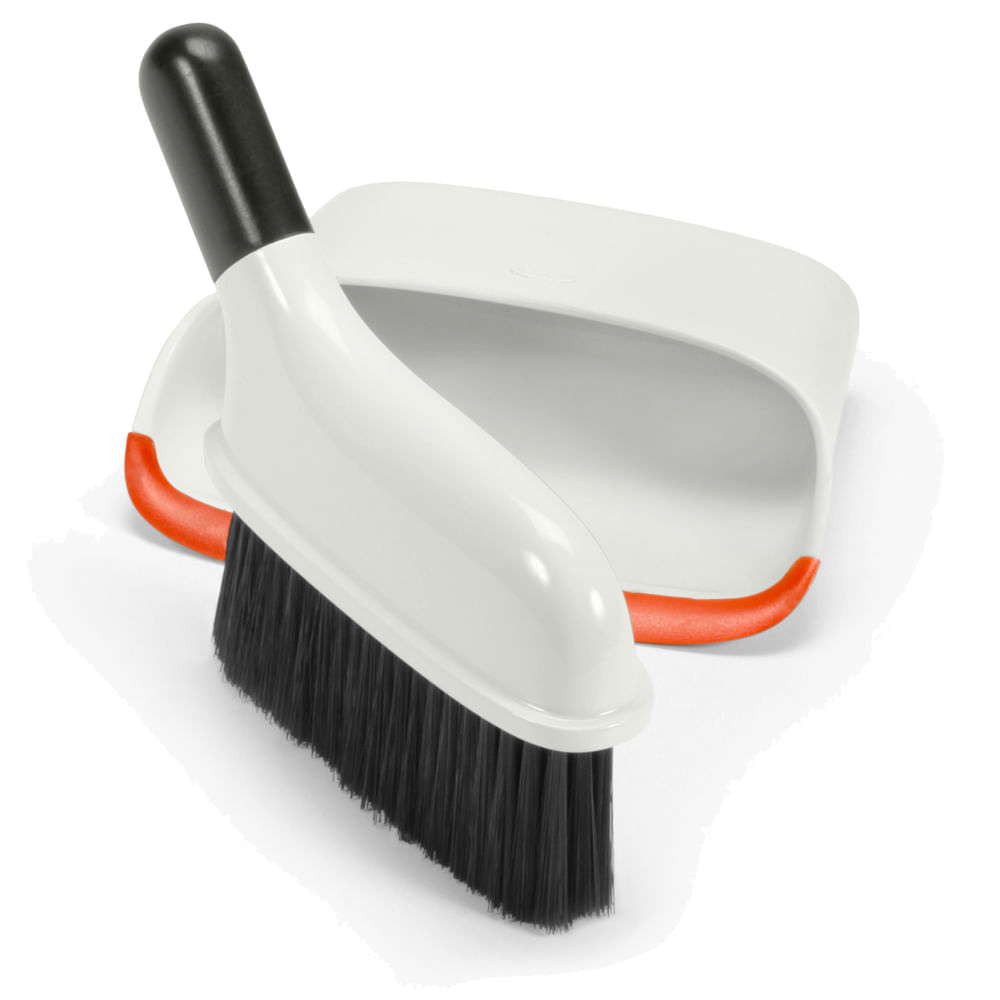 Vassoura e Pá Compacta OXO Branco e Laranja