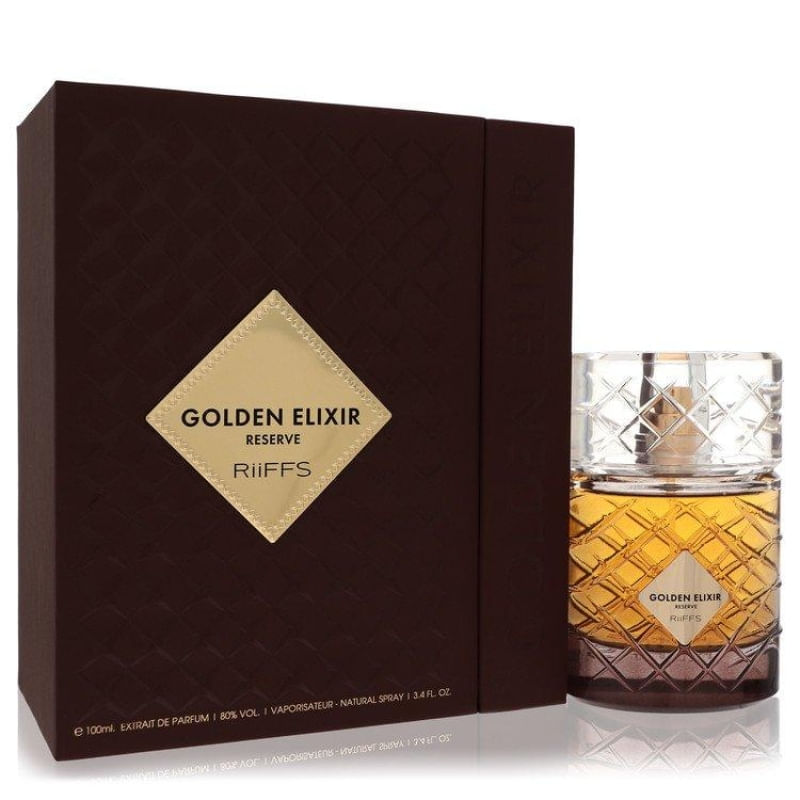 Perfume Riiffs Golden Elixir Reserve 100 ML Extrait De Parfum Spray (Unisex) Masculino