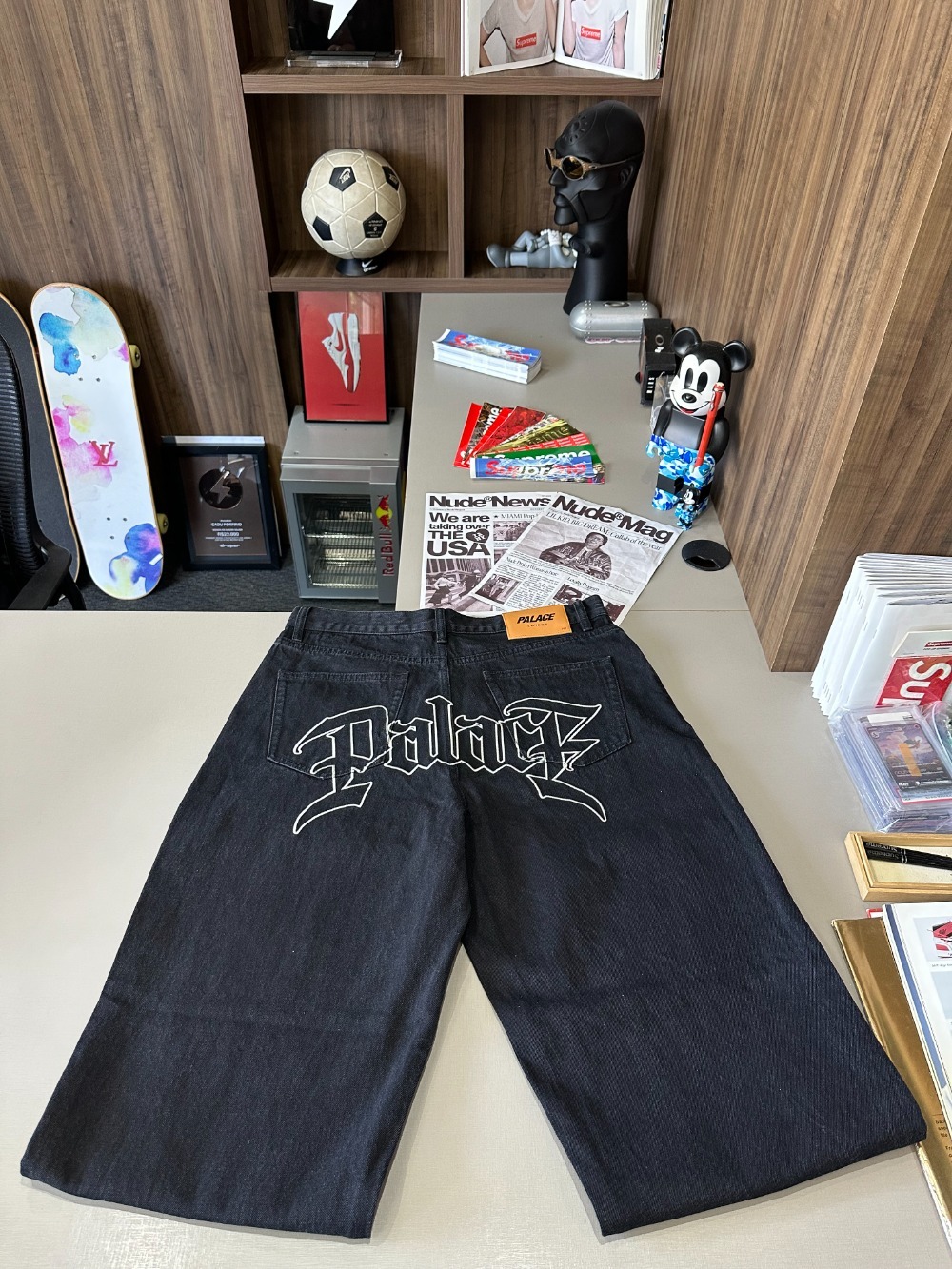 Calça Palace Baggy Jean Le Script P90 Black — 42, Novo
