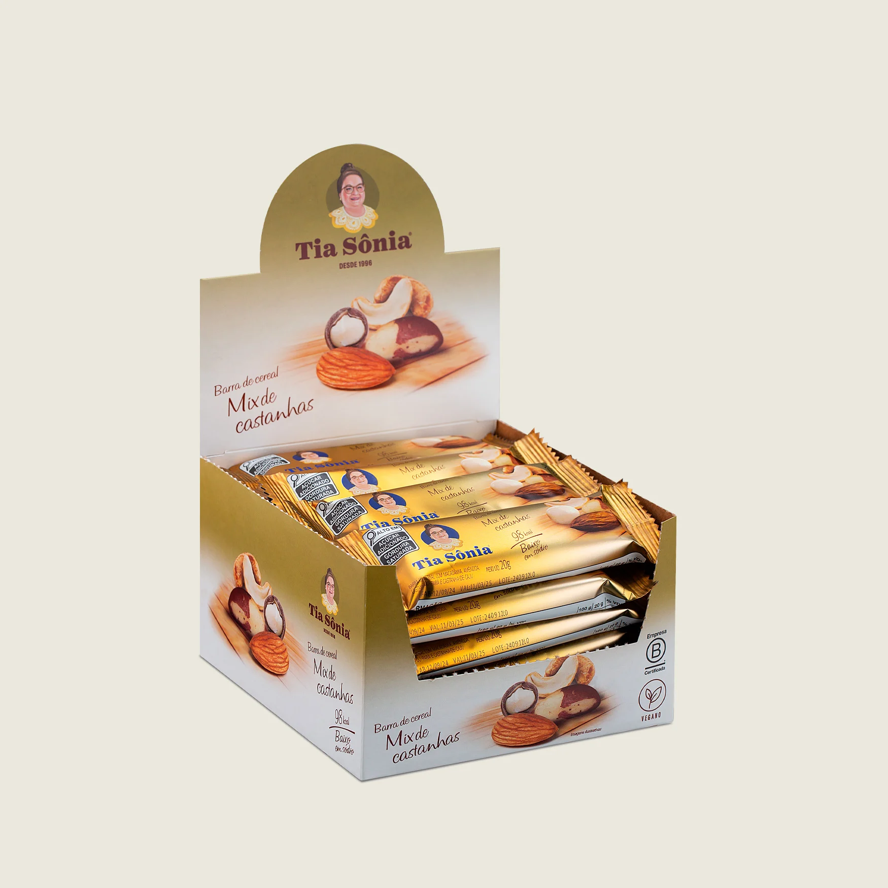 Barra de Cereais Mix de Castanhas 20g (Display 24 Unidades)