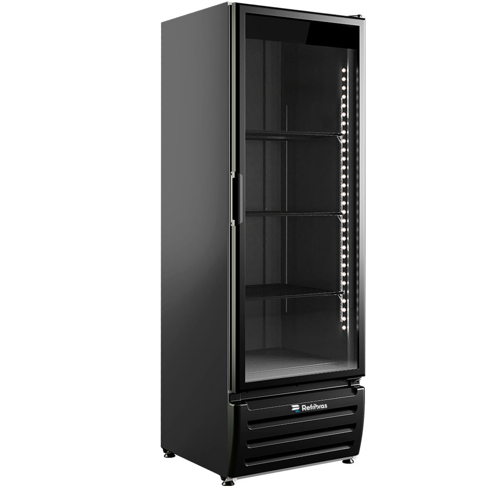 Freezer Vertical Refribras 500 Litros Porta de Vidro Preto Vega FV500P1 - 127 Volts