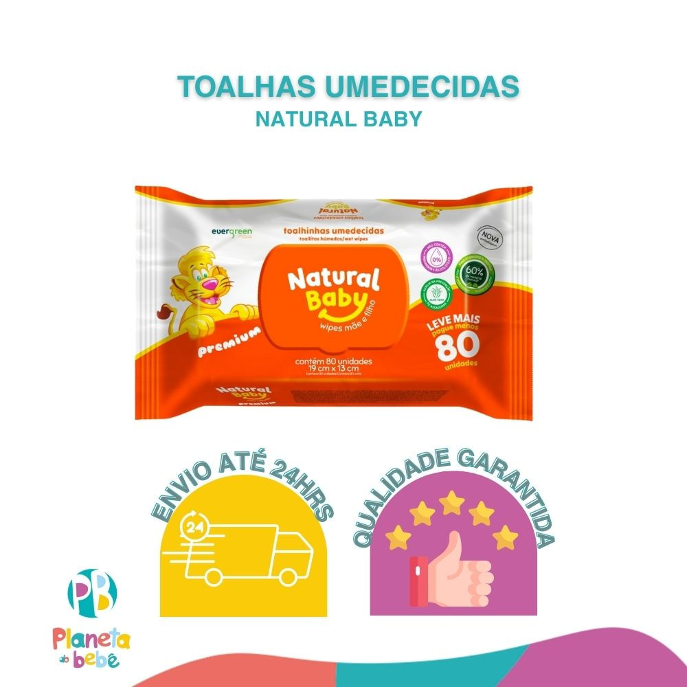 Foto 5 de Toalhas Lenços Umedecidos Natural Baby 80un - Evergreen