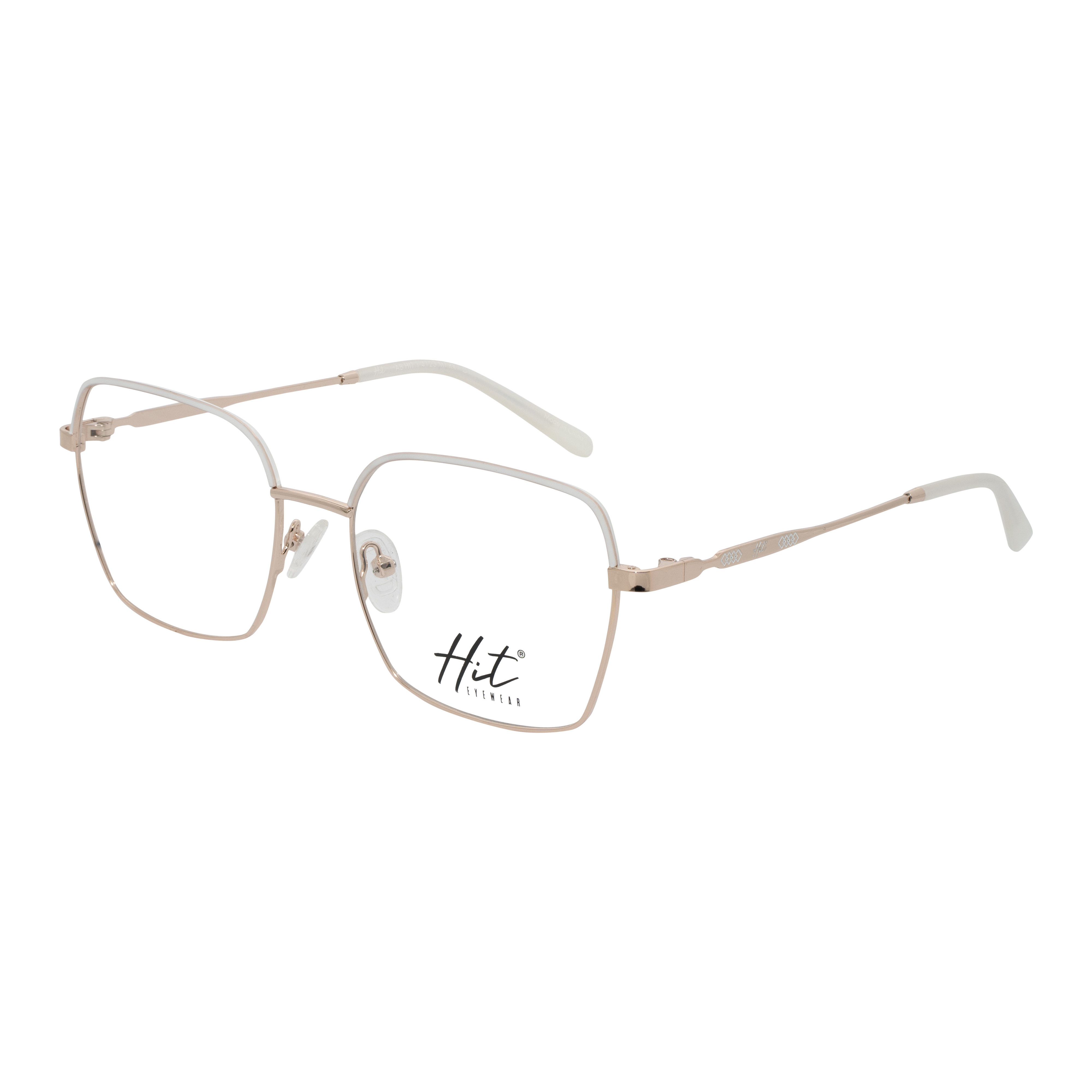 Armação para Óculos de Grau Feminino Hit 1 4123 Rose Gold com Branco