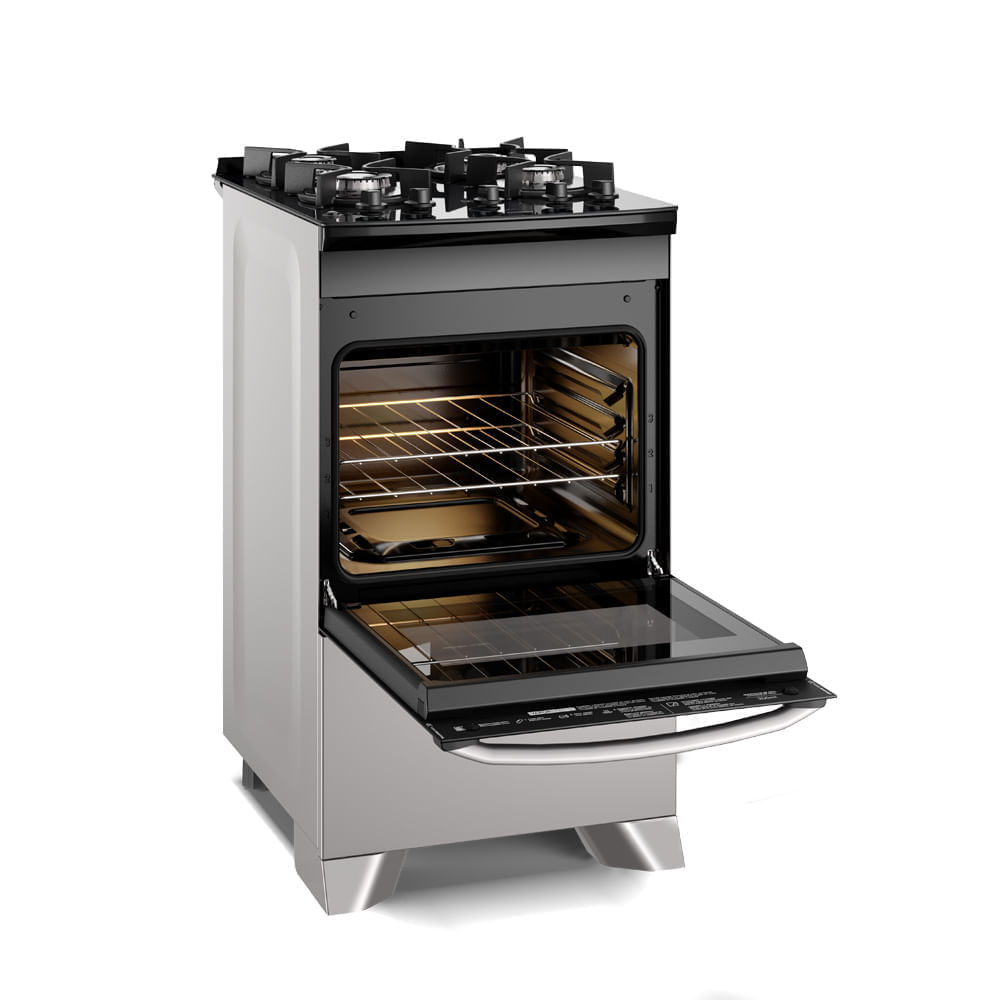Foto 3 de Fogão 4 bocas Electrolux Cinza Efficient Mesa Vidro, Tripla Chama e PerfectCook (FE4GG) Bivolt