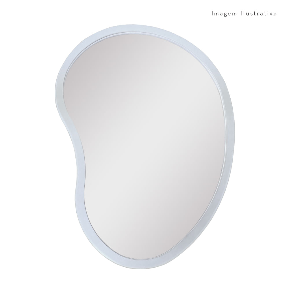 Foto 2 de Espelho Decorativo Egg 51x74cm Orgânico Branco