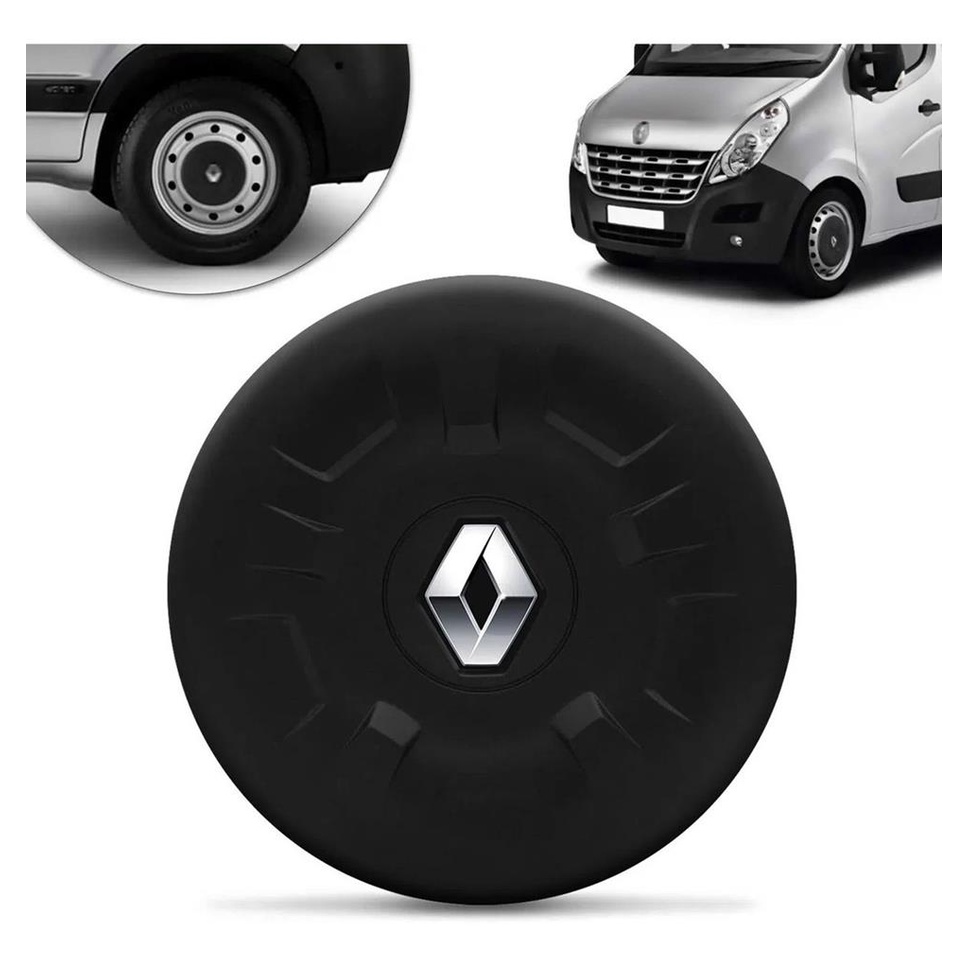 Foto 2 de Jogo Calota Centro Miolo Renault Master 2014 A 2017 Cromado
