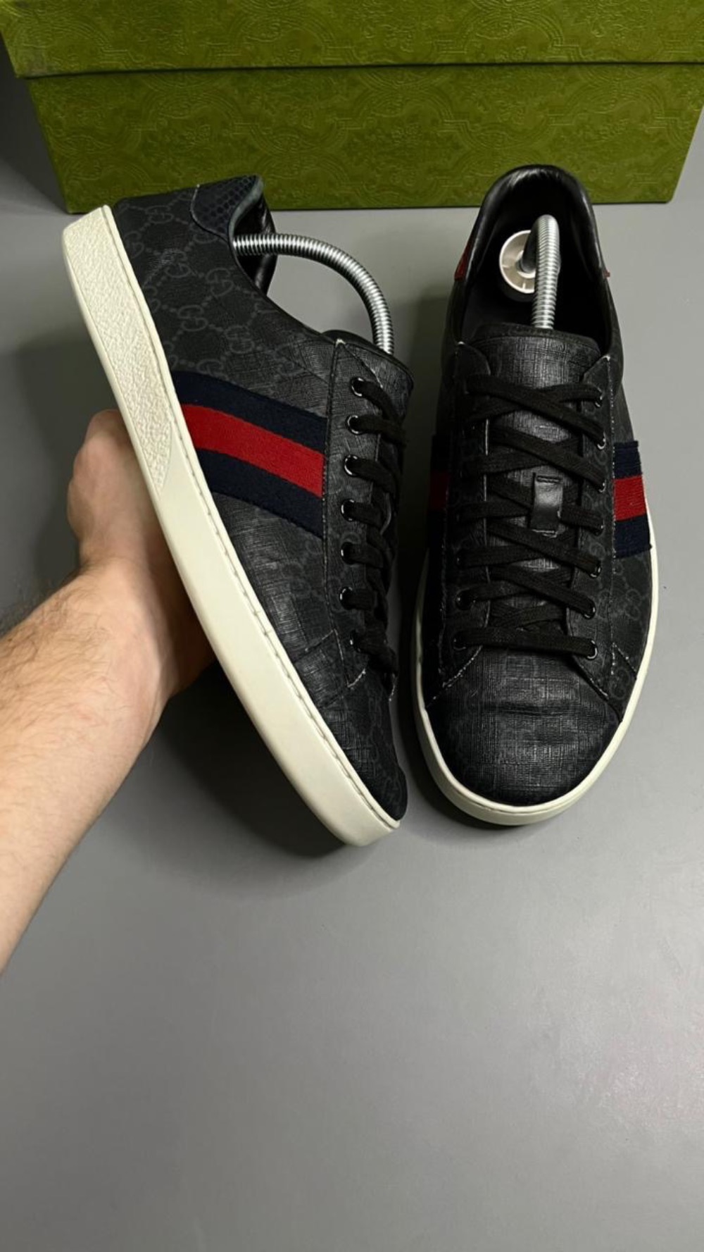 Gucci Ace GG Supreme Black — 44, Usado