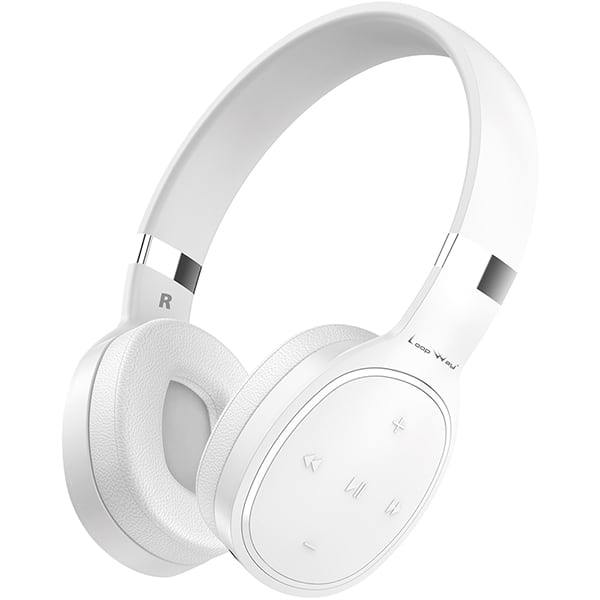 Headphone Bluetooth VJ087, Entrada P2, AUX, Microfone integrado, Branco, Loop Way CX 1 UN