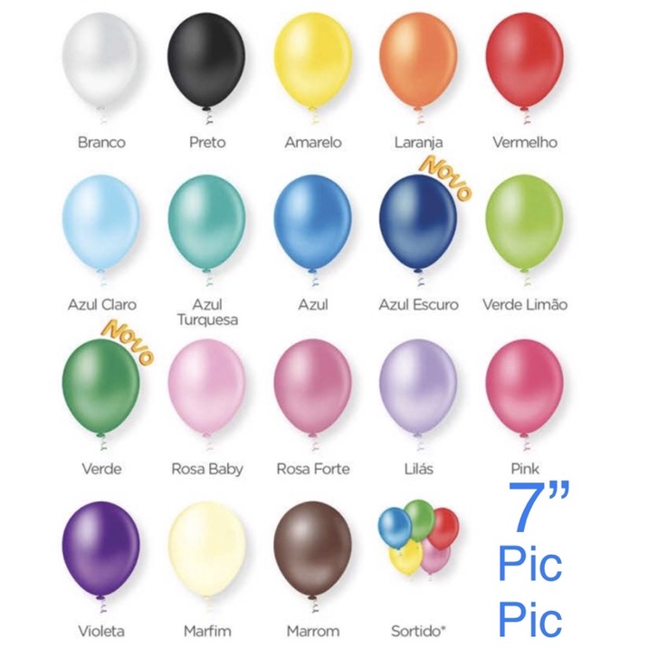 50 Balão Pera liso numero 7” cores a escolha (CHOCO)