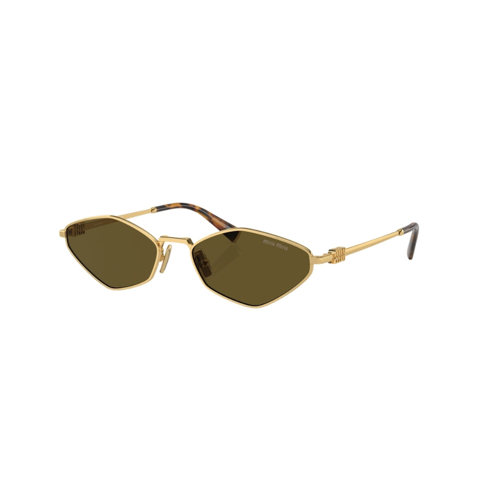 Óculos de Sol Feminino Miu Miu Irregular MU 56ZS Dourado 56