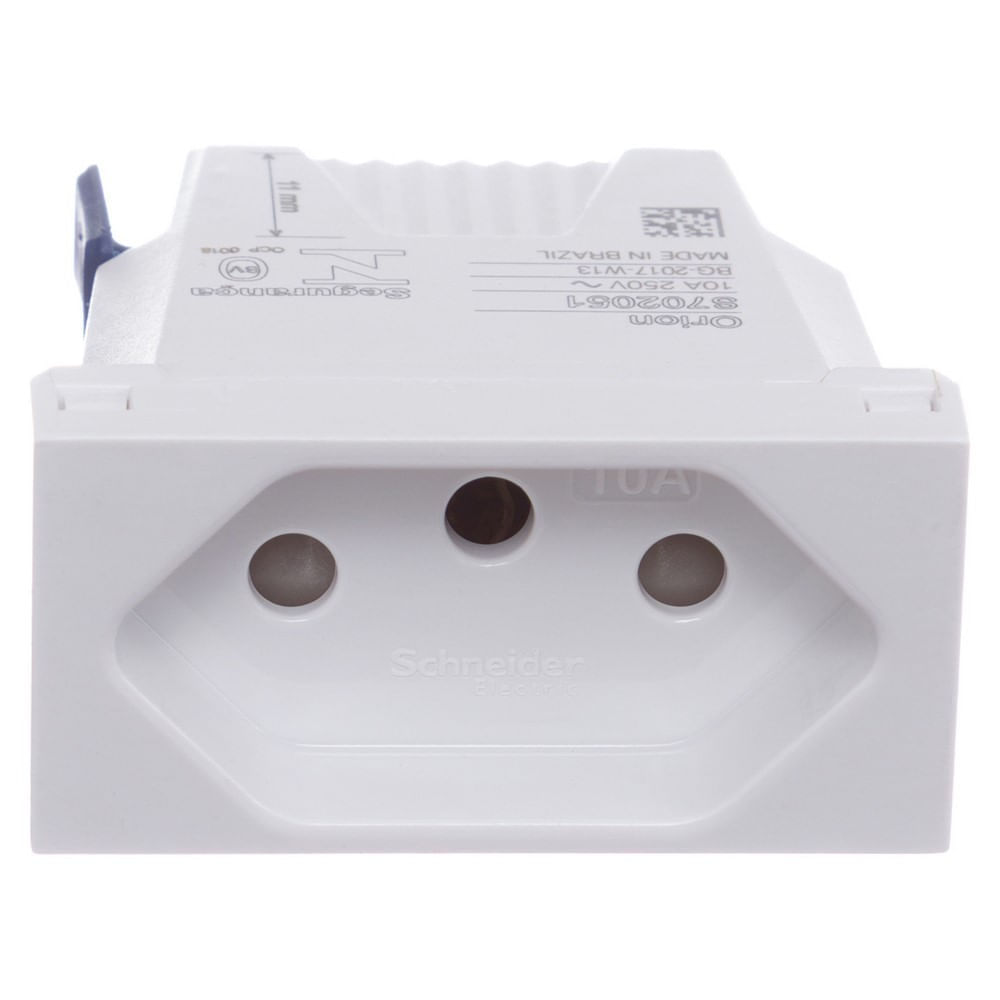 Módulo Tomada Branco 2p T 10a 250v Borne Automático 1m Branco Orion Schneider