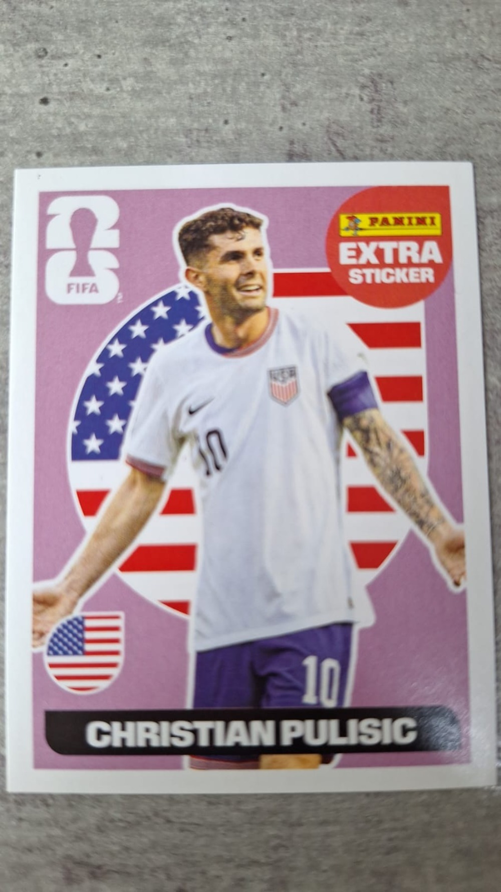 Figurinha Panini Christian Pulisic Legend Roxo FIFA World Cup 2026 — Near Mint, Novo