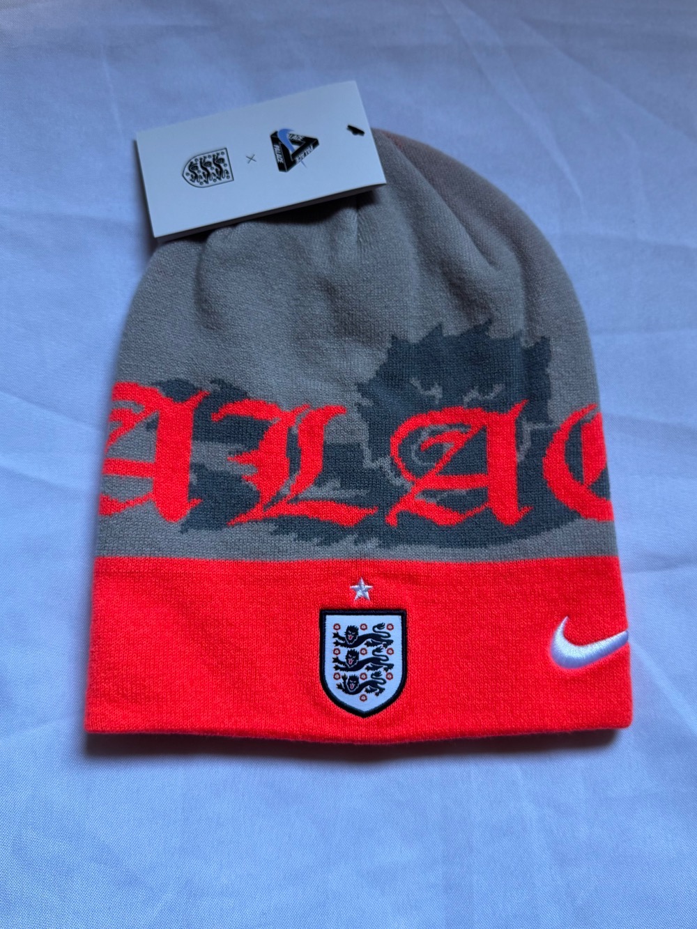 England x Palace x Nike Touca Uncuffed Pewter Grey — Único, Novo