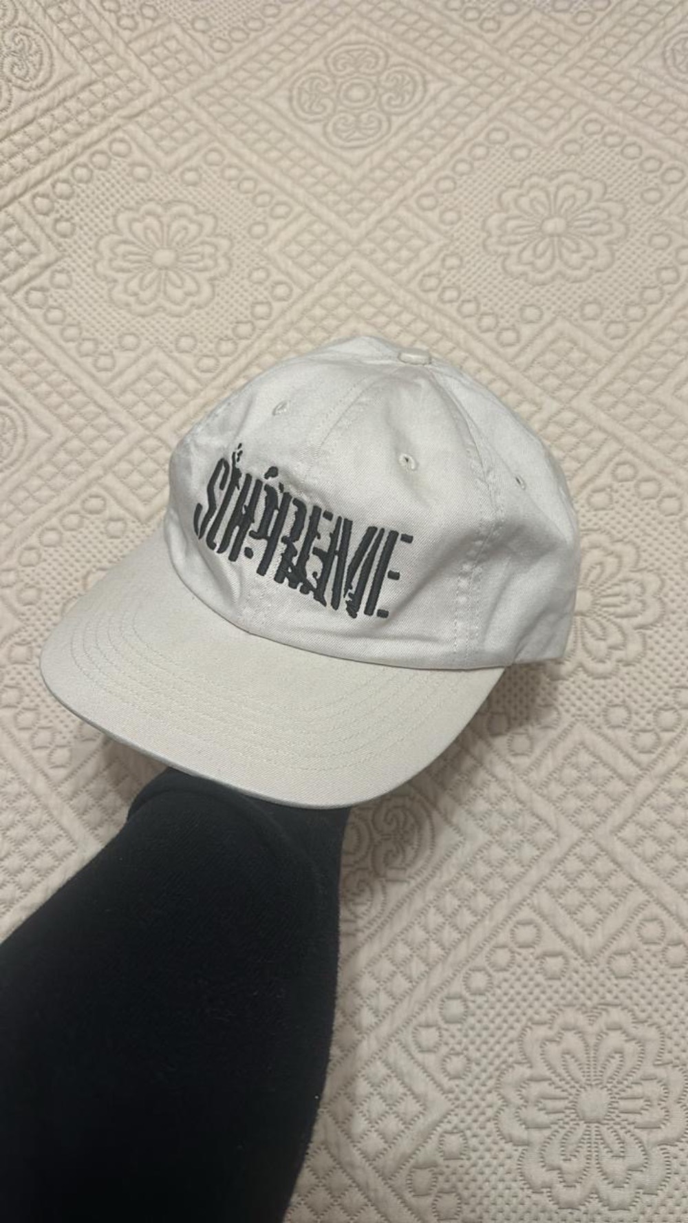 Boné Supreme Splatter 6-Panel White FW25-W5 — Único, Novo