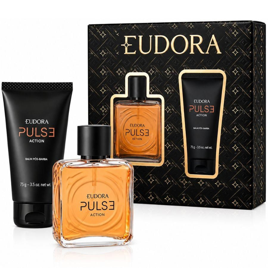 Kit Eudora Pulse Action Masculino ( Deo Colônia 100ml + Balm Pós Barba 75g )