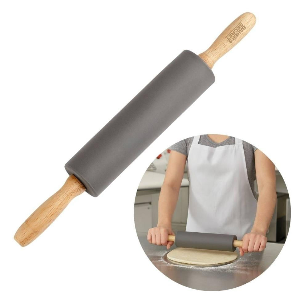 Rolo Massa Madeira Silicone Profissional Cozinha Confeitaria