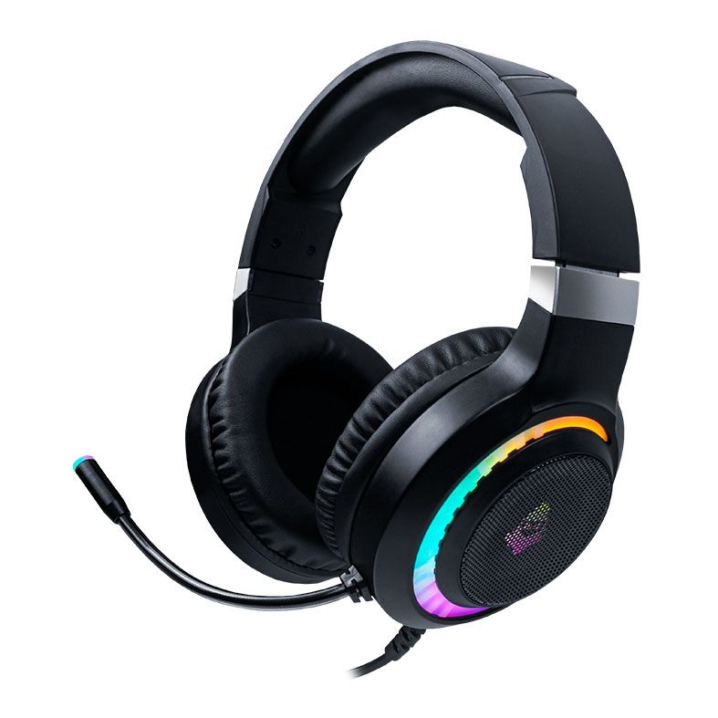 Headset Gamer Mancer Twilight, LED Rainbow, Driver 50mm, P2 e USB, Com Microfone, Preto, MCR-TLT-RGB02