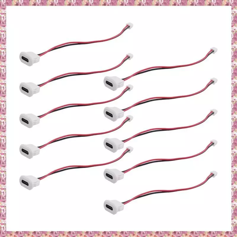 (Zsqa) 10Pcs Jack Fêmea Tipo-C Conector USB Com Fivela De Cartão Porta De Carregamento Rápido De Alta Corrente Carregado