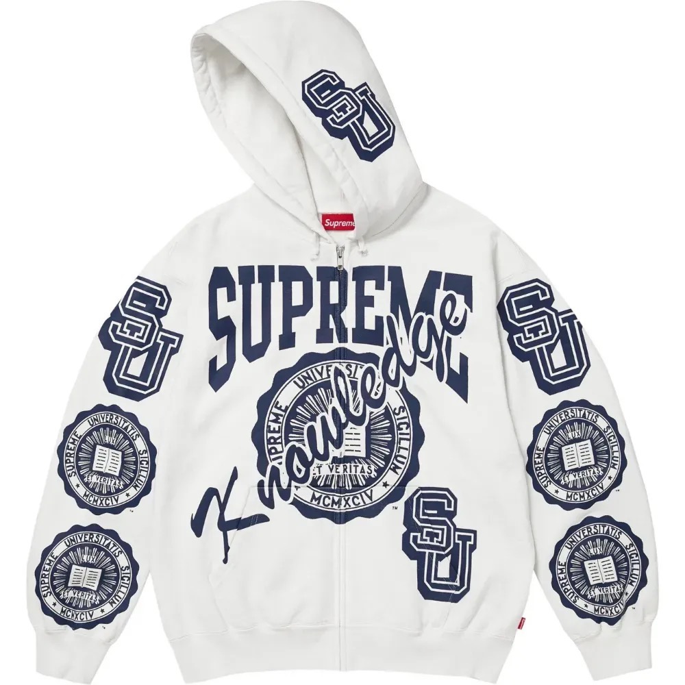 Moletom Supreme Knowledge Reigns Zip Up Hooded White FW25-W1 — P / M / G / XG, Novo