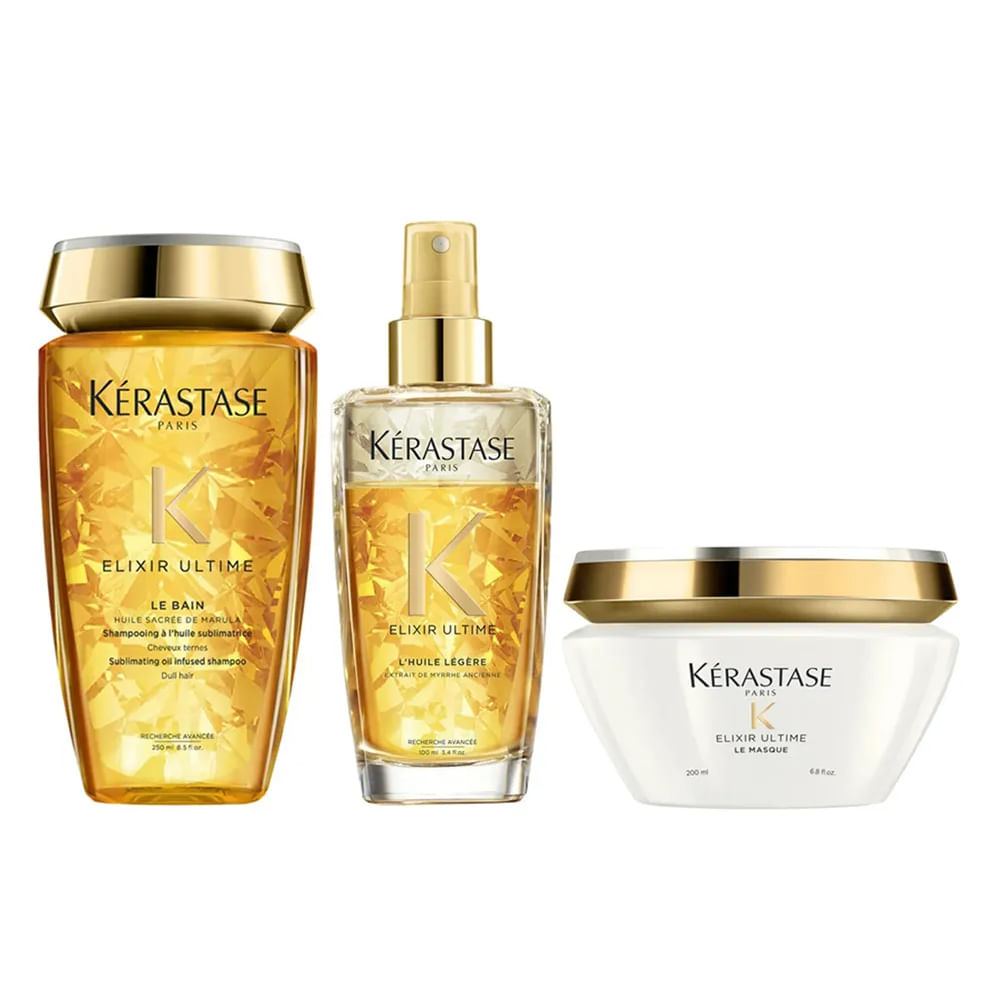 Kit Elixir Kérastase - Shampoo + Máscara + L'Huile Légère — Kit