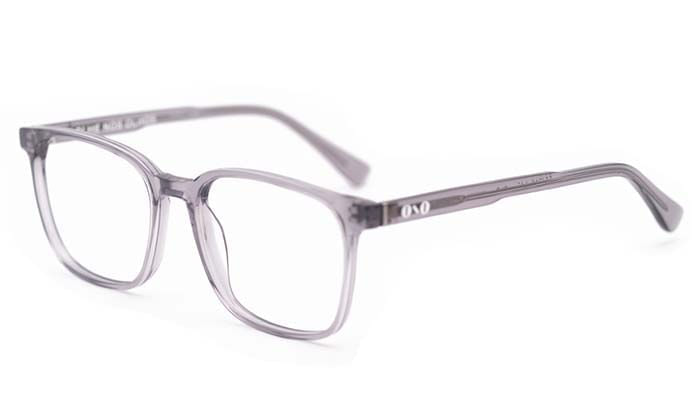 Armação de Óculos de Grau Ono ON0004 Masculino Retangular Acetato Cinza Translúcido 55