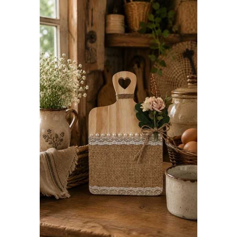 Tábua decorativa Farmhouse rosas.