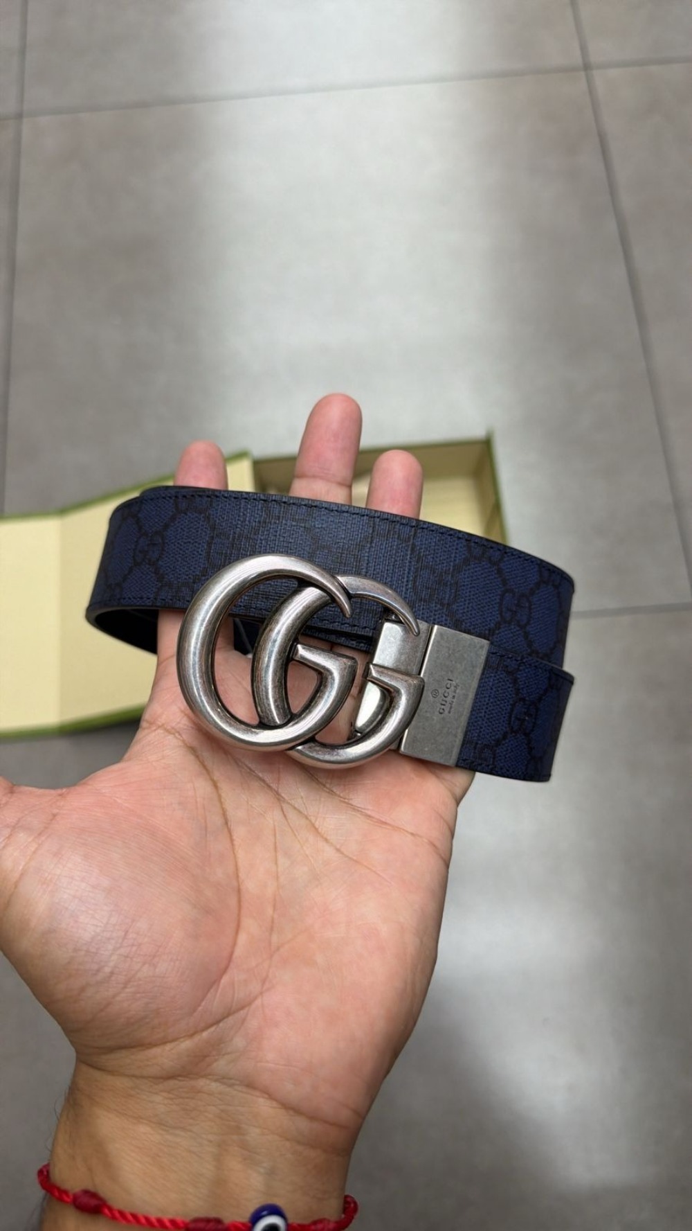 Cinto Gucci GG Supreme Monogram Plutone Black — P, Novo