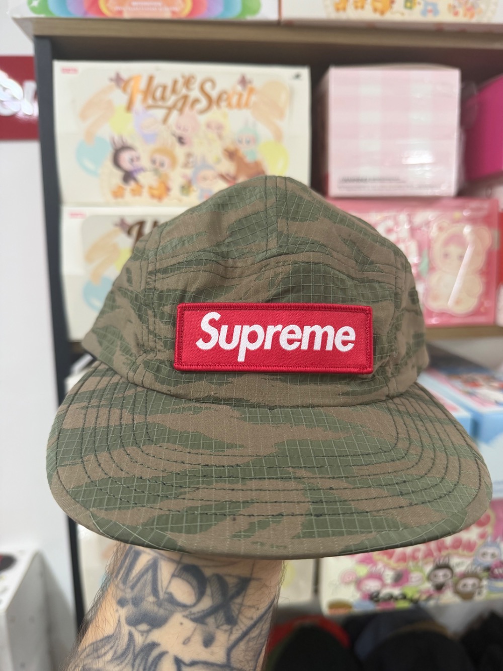 Boné Supreme Tiger Camo Ripstop Camp Olive SS26-W3 — Único, Novo