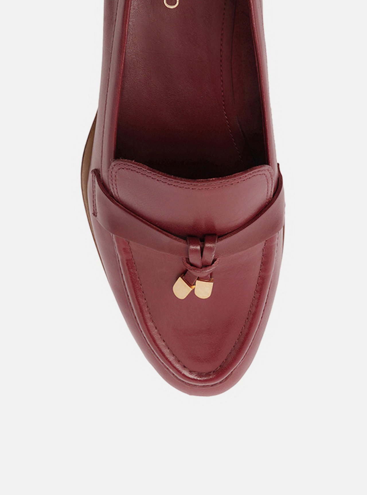 Foto 5 de Mocassim Vermelho Couro Detalhe Tira