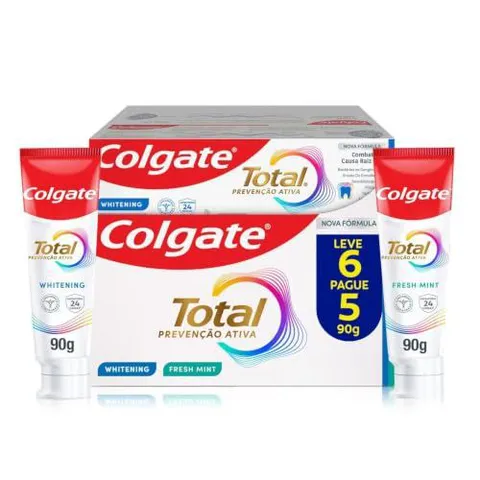 [REC] Creme Dental Colgate Total Whitening Fresh Mint 6 Unidades