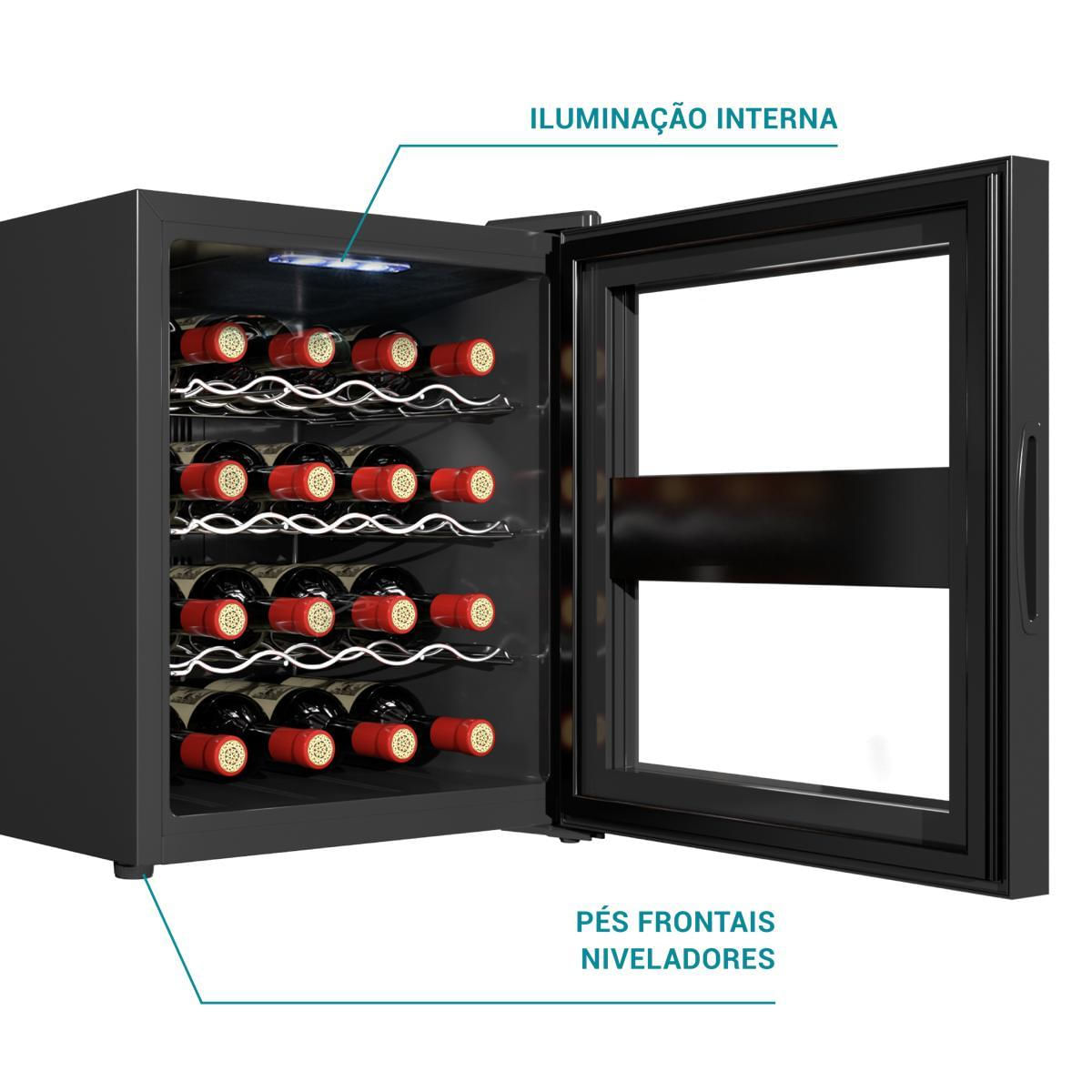 Foto 5 de Adega Philco 16 Garrafas Display Digital Bivolt PAD16E Bivolt