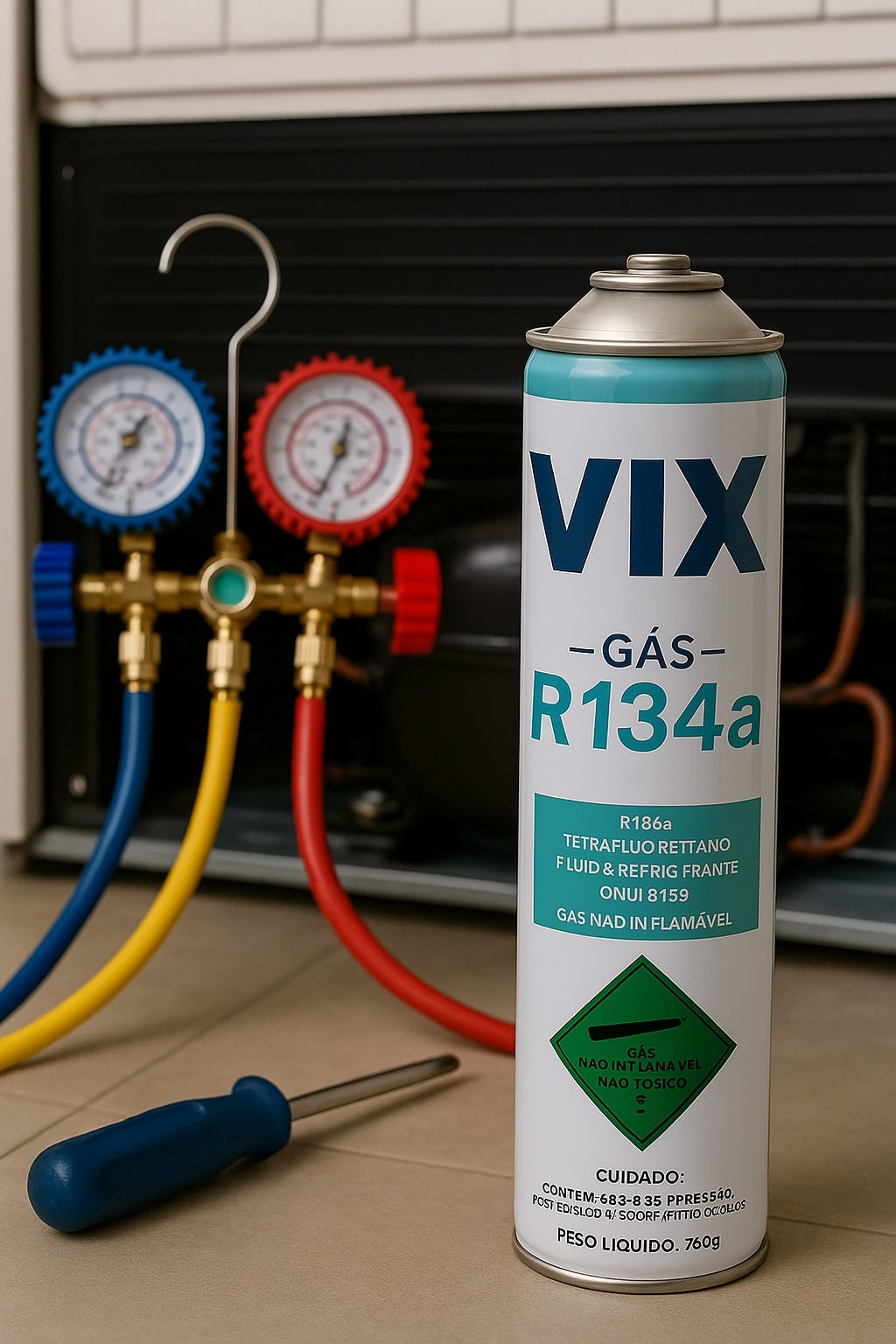 Foto 2 de Gás Refrigerante Vix R134A Lata 750g