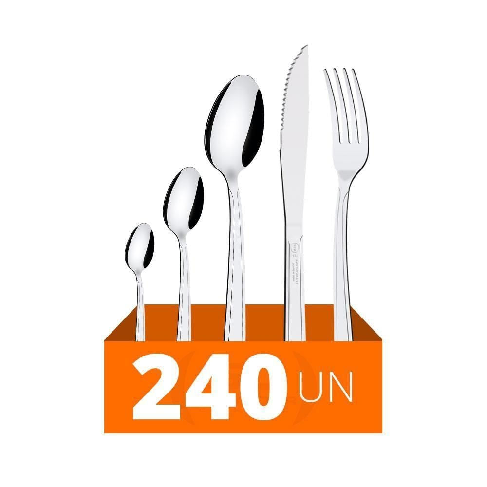 Faqueiro Búzios 240 Peças em Aço Inox para Mesa Posta Tramontina