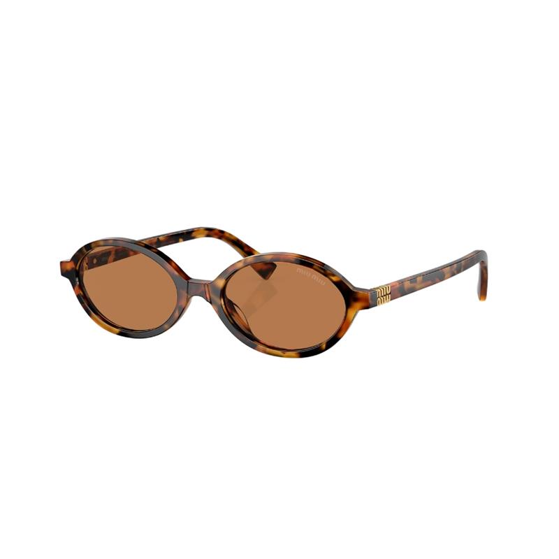 Óculos de Sol Feminino Miu Miu Oval MU 04ZS Tartaruga Clara 50