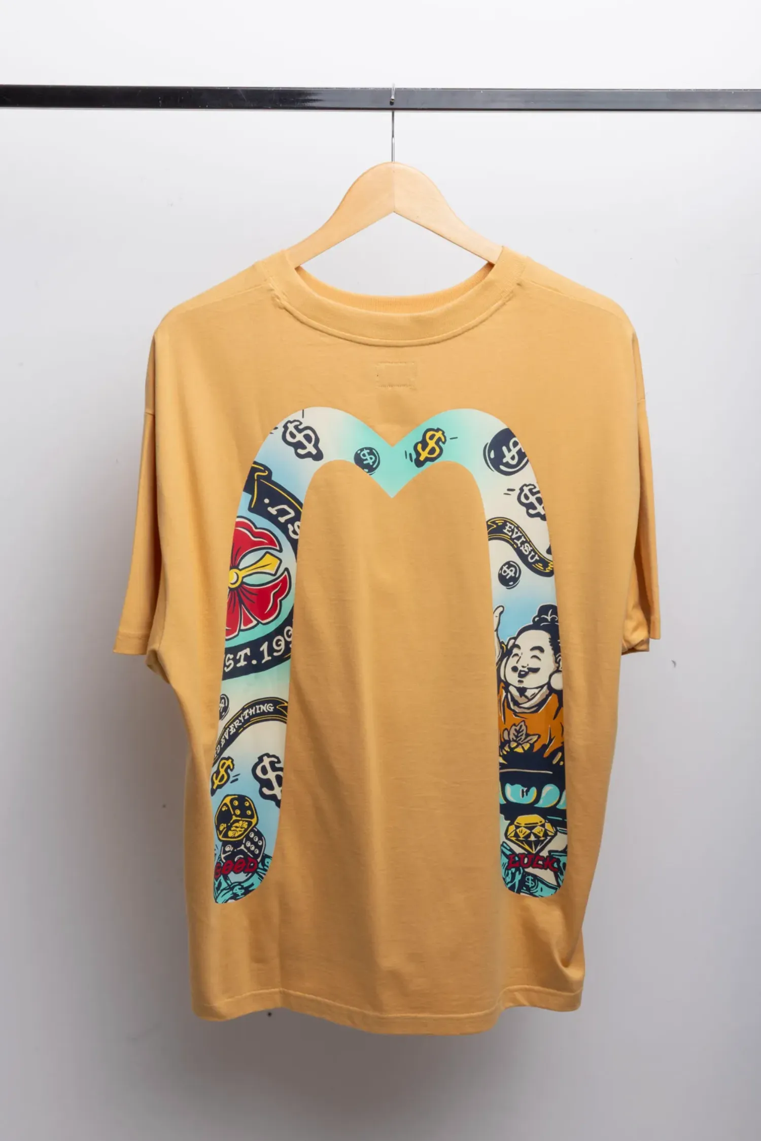 Foto 2 de Camiseta Evisu Daicock Printed Beige — XG, Novo