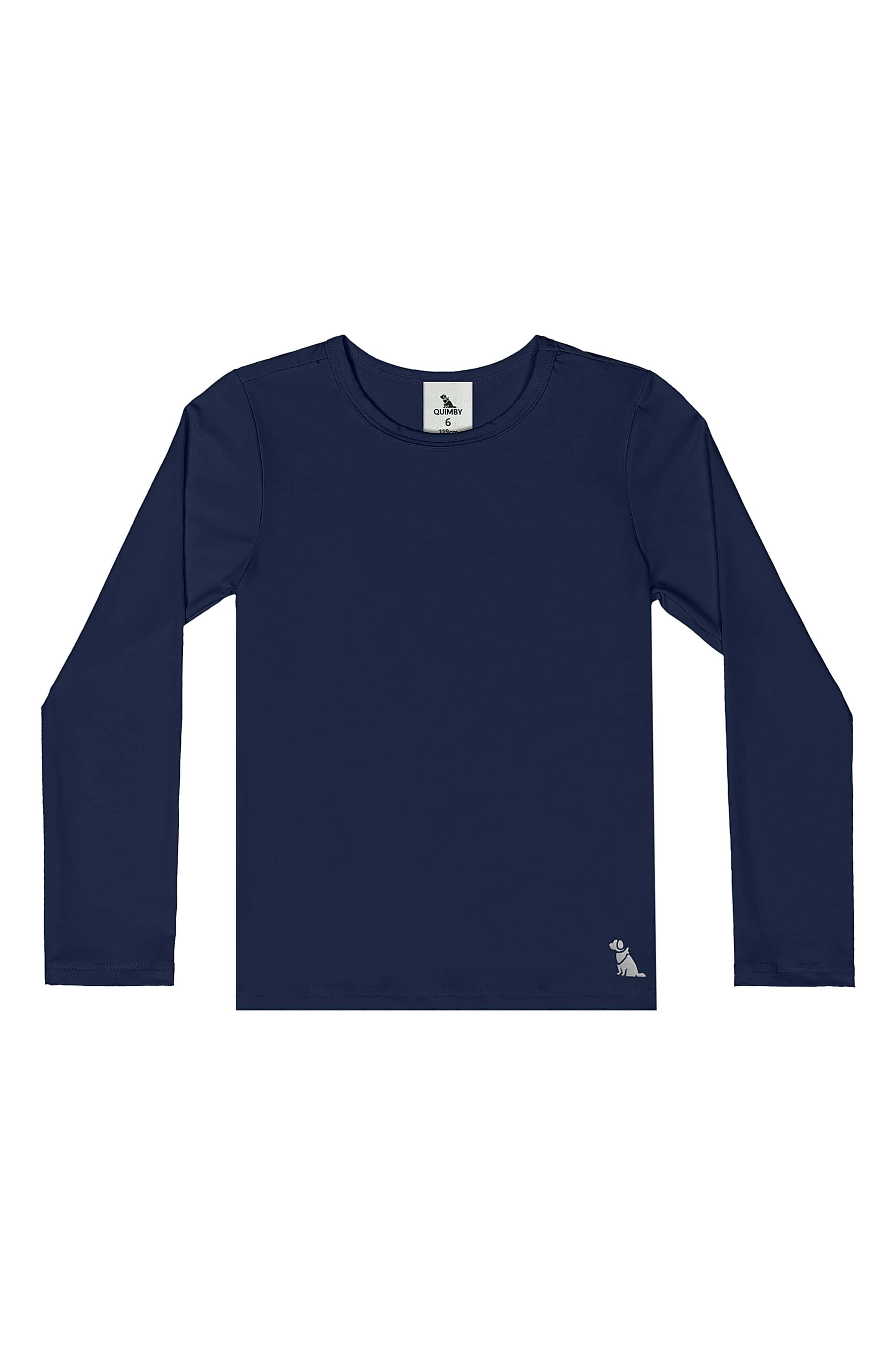 Blusa Unissex em Malha com Proteção UV Dry (Azul Marinho) Quimby — 01
