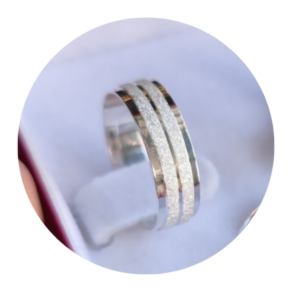 Aliança de Prata 6mm mod. diamantado.
