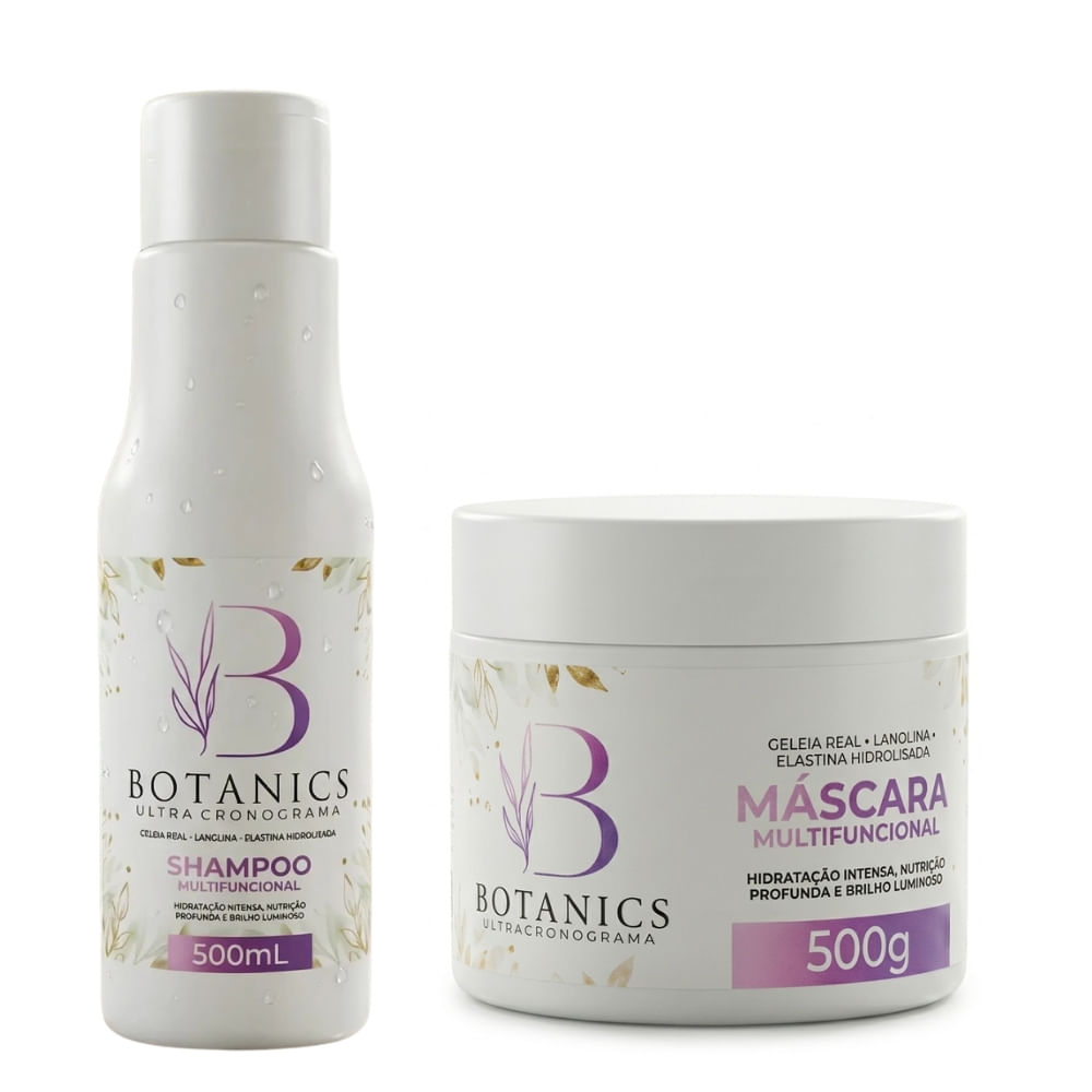 Kit Botanics Ultra Cronograma Capilar Shampoo 500ml e Máscara 500g