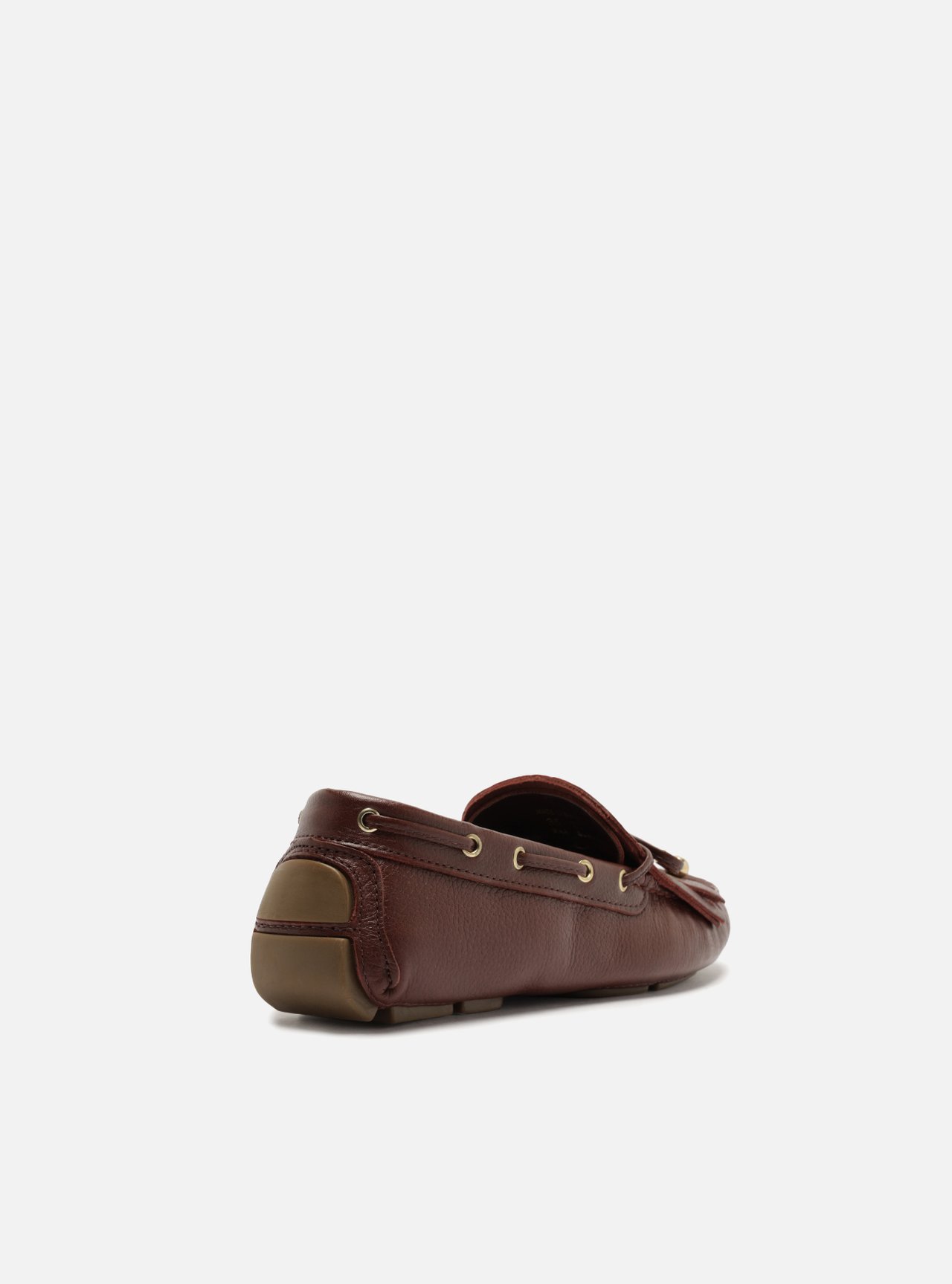 Foto 3 de Mocassim Bordô Couro Franjas Laço Retrô