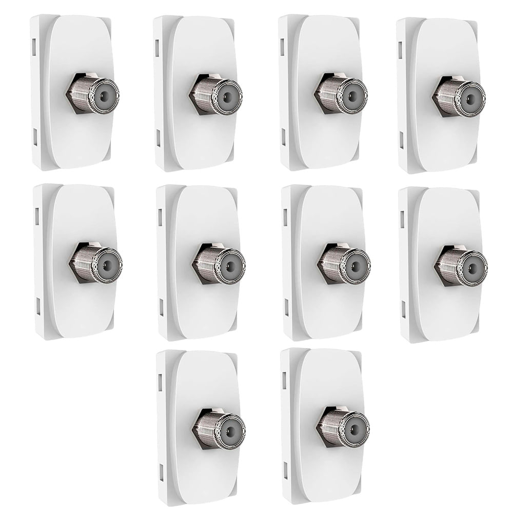 Kit com 10 Módulos Tomada Coaxial Gracia Branco Alumbra