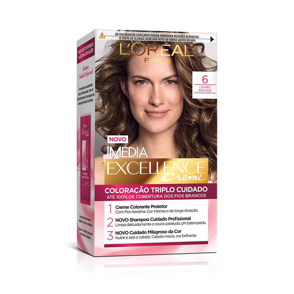 Coloração Imédia Excellence L'Oréal Paris — 6 Louro Escuro