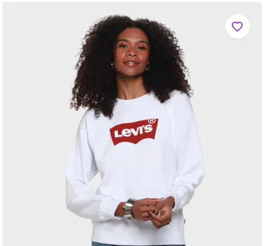 Moletom Levis Crewneck Fleece Feminino Branco