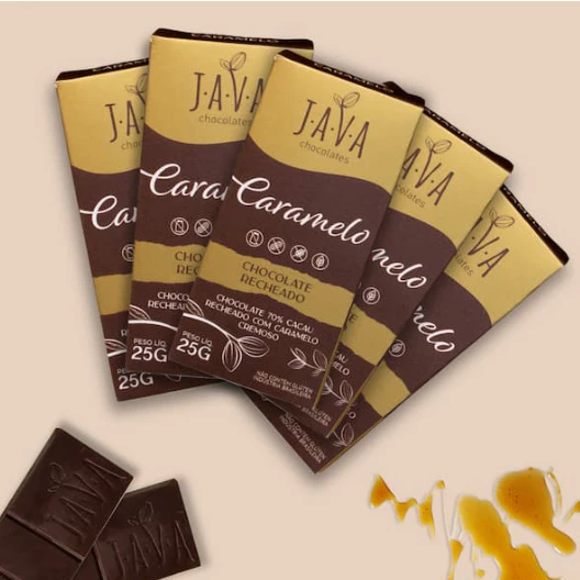 Chocolate Recheado com CARAMELO Salgado - PACK com 10 tabletes de 25g - CARAMELINHO