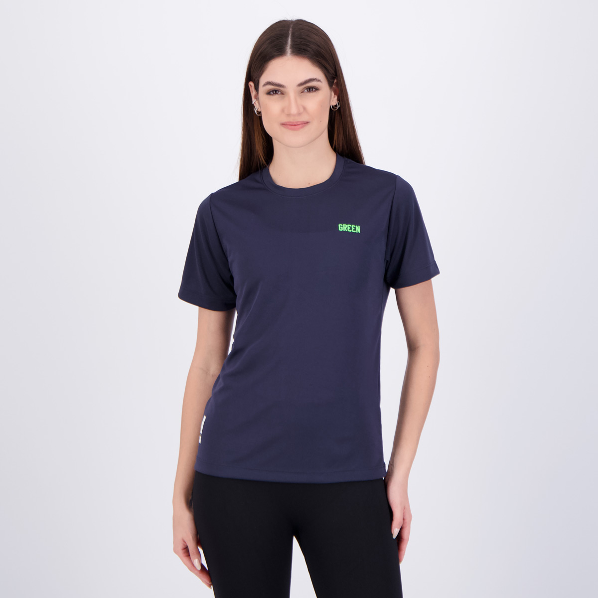 Camisa Gr33n Goiás 2023 Basic Feminina Marinho