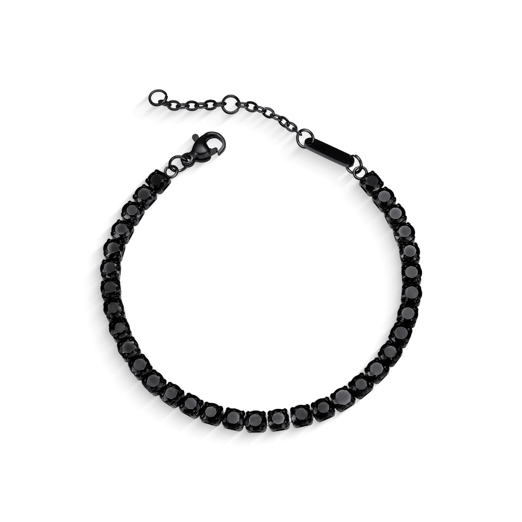 Pulseira Riviera Preta com Cristais Maximizados