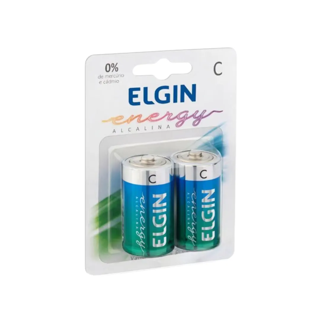 PILHA ALCALINA C-BLISTER COM 2 PC ELGIN